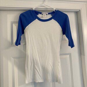 Baseball Tee, Blue & White